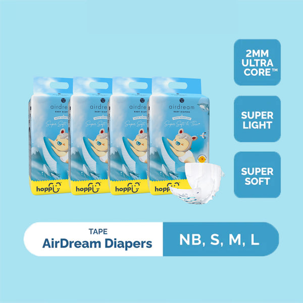 Hoppi AirDream Baby Diaper Tape (Carton of 4)